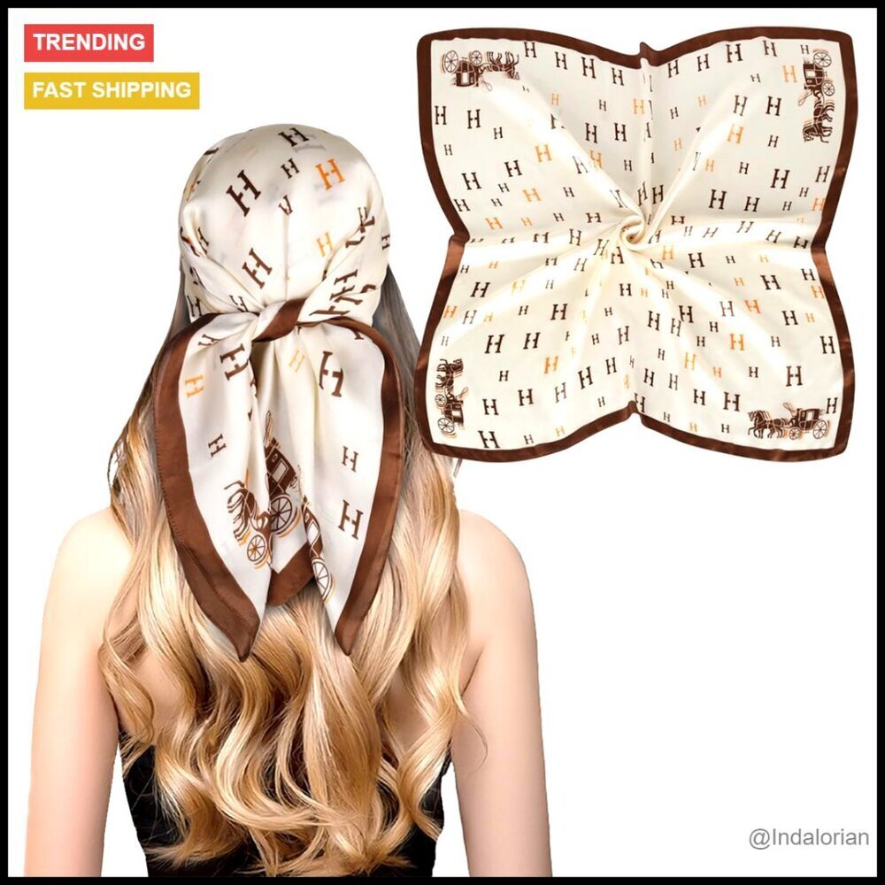 Silk Satin Scarf Elegant Chic Versatile Head Wrap Neck Accessory 27.5x27.5